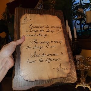 Old Wood prayer plaque Gothic RELIGIOUS home decor   prayer wall art VINTAGE